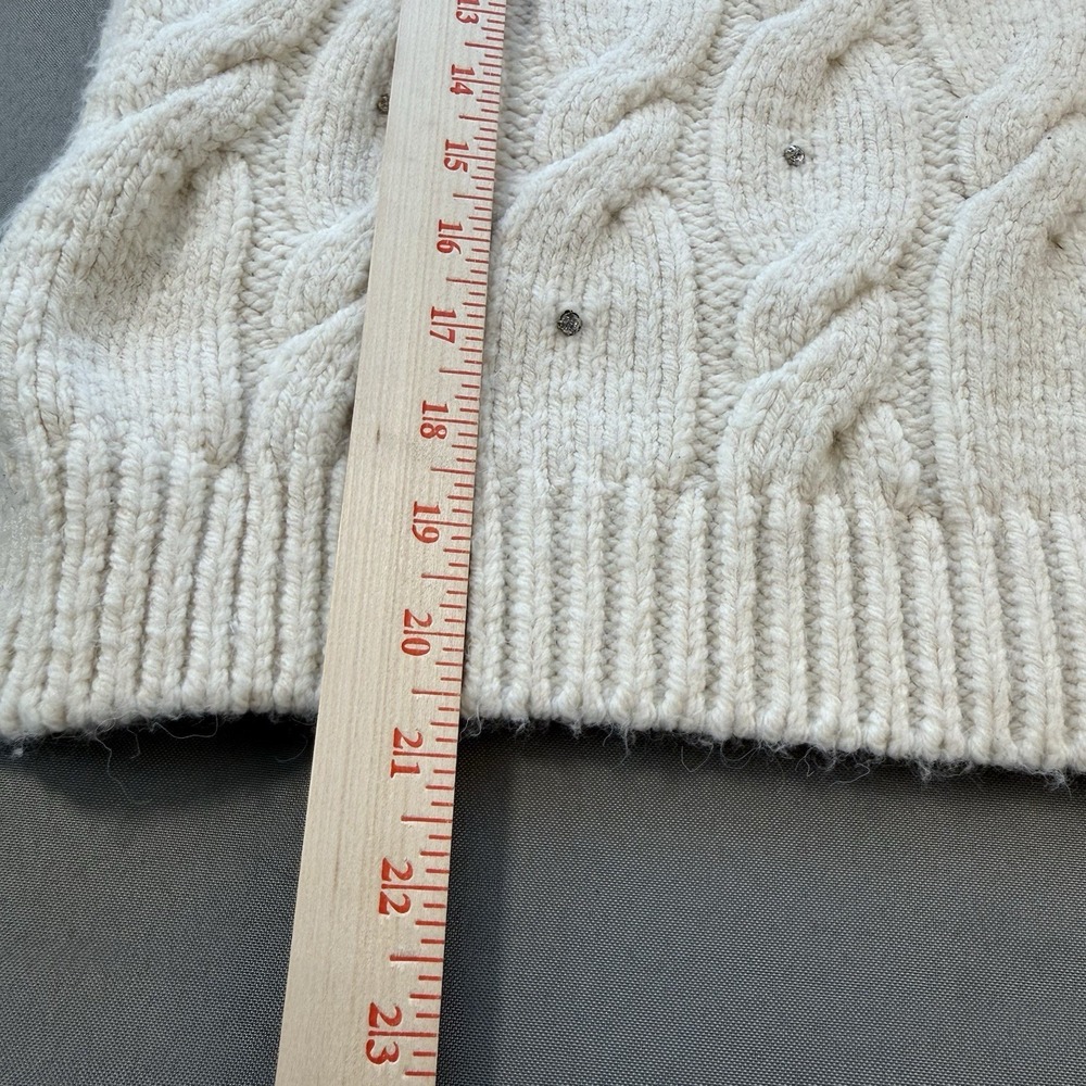 ZARA Sweater Cable Knit With Rhinestones Crew Neck Medium - Picture 6 of 10